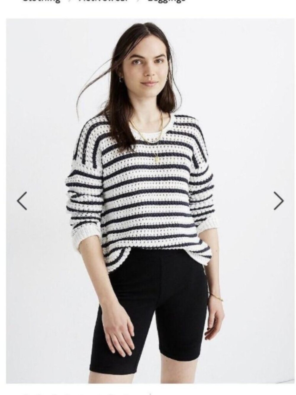 Madewell Ottoman Jacquard Biker Shorts Black Ribbed Knit Size Small